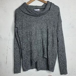 Calvin Klein heather gray cowl neck high low sweater